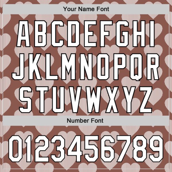 Custom Brown White-Black 3D Love Heart Valentine's Day Authentic Baseball Jersey