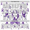 Custom White Purple-Black 3D Gynecological Cancer Ribbon Authentic Baseball Jersey