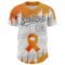 Custom White Orange-Black 3D Kidney Cancer Ribbon Authentic Baseball Jersey
