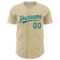 Custom Cream Kelly Green-White 3D Liver Cancer Ribbon Authentic Baseball Jersey