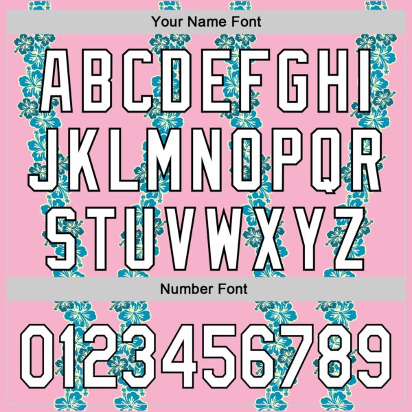 Custom Light Pink White-Black 3D Tropical Hawaii Flower Authentic Baseball Jersey