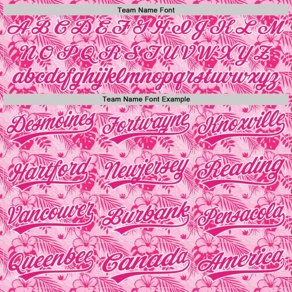 Custom Hot Pink White 3D Tropical Hawaii Jungle Leaves And Flower Authentic Baseball Jersey