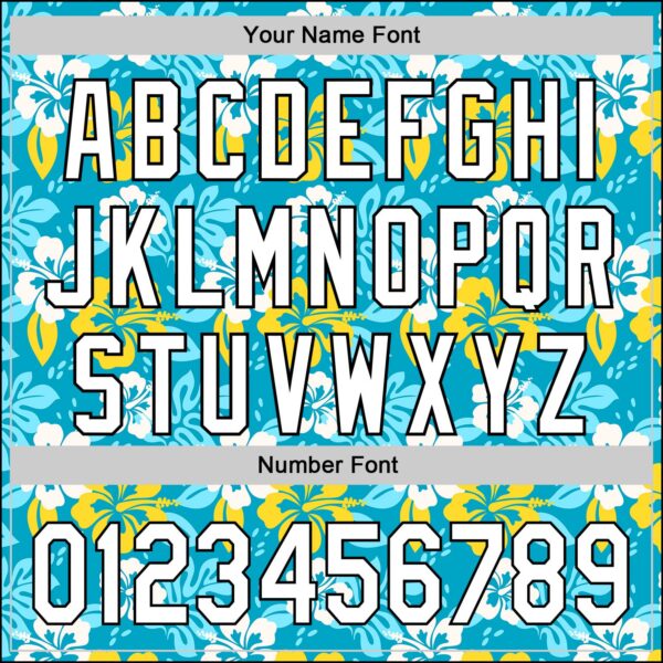 Custom Lakes Blue White-Black 3D Tropical Hawaii Jungle Leaves And Flower Authentic Baseball Jersey