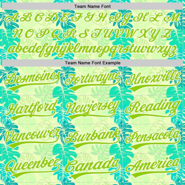 Custom Pea Green Neon Green-White 3D Tropical Hawaii Jungle Leaves Authentic Baseball Jersey