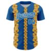 Custom Blue White 3D Tropical Hawaii Flower Authentic Baseball Jersey