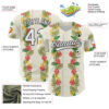 Custom White Black 3D Tropical Hawaii Leaves And Flower Authentic Baseball Jersey