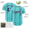 Custom Ice Blue Navy-White 3D Tropical Hawaii Style Authentic Baseball Jersey