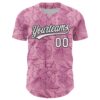 Custom Light Pink White-Black 3D Tropical Hawaii Jungle Leaves And Flower Authentic Baseball Jersey