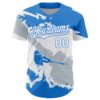 Custom Electric Blue White-Silver 3D Honduras Honduran Flag Authentic Baseball Jersey