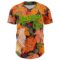 Custom Orange Grass Green-Gold 3D Syntetyc Cat And Hibiscus Authentic Baseball Jersey