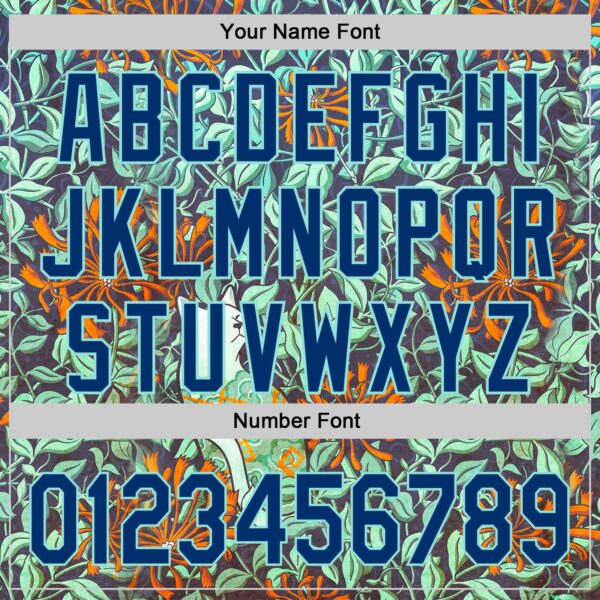 Custom Green US Navy Blue-Ice Blue 3D Syntetyc Cat And Honeysuckle Authentic Baseball Jersey