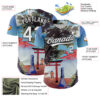 Custom Sky Blue White-Black 3D Syntetyc The Red Plane Authentic Baseball Jersey