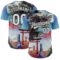 Custom Sky Blue White-Black 3D Syntetyc The Red Plane Authentic Baseball Jersey