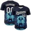 Custom Navy White-Black 3D Syntetyc Khazad Dum Authentic Baseball Jersey