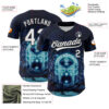 Custom Navy White-Black 3D Syntetyc Khazad Dum Authentic Baseball Jersey