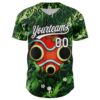 Custom Green White-Black 3D Syntetyc Warrior Mask Authentic Baseball Jersey