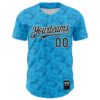 Custom Sky Blue Black-White 3D Revzzz Drip Bear Authentic Baseball Jersey