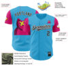 Custom Sky Blue Black-Hot Pink 3D Revzzz Katzen Authentic Baseball Jersey