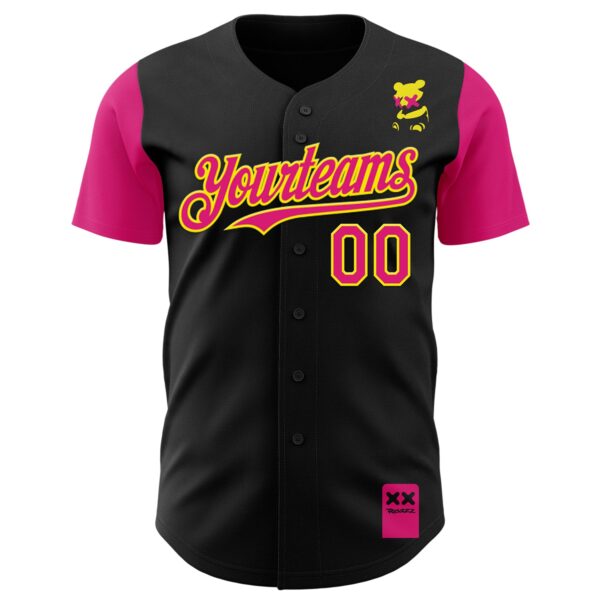 Custom Sky Blue Hot Pink-Light Yellow 3D Revzzz Home Alone Authentic Baseball Jersey