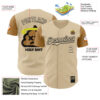Custom City Cream Old Gold-Black 3D Revzzz Holyshit Authentic Baseball Jersey