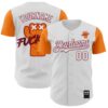 Custom White Bay Orange-Crimson 3D Revzzz Fuckit Authentic Baseball Jersey