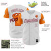Custom White Bay Orange-Crimson 3D Revzzz Fuckit Authentic Baseball Jersey