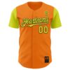 Custom Bay Orange Neon Yellow-Black 3D Revzzz Bad Idea Authentic Baseball Jersey