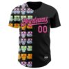 Custom Black Pink 3D Revzzz Half Masked Authentic Baseball Jersey
