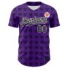 Custom Purple Black-White 3D Revzzz Purple Love Authentic Baseball Jersey