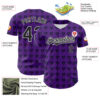 Custom Purple Black-White 3D Revzzz Purple Love Authentic Baseball Jersey