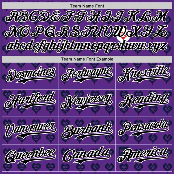Custom Purple Black-White 3D Revzzz Purple Love Authentic Baseball Jersey