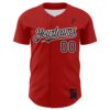Custom Red Black-White 3D Revzzz Screw-U Authentic Baseball Jersey