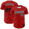 Custom Red Black-White 3D Revzzz Screw-U Authentic Baseball Jersey