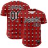 Custom Red Black-White 3D Revzzz Screw-D Authentic Baseball Jersey