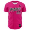 Custom Hot Pink Black-White 3D Revzzz Good Sandwitch Authentic Baseball Jersey