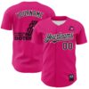 Custom Hot Pink Black-White 3D Revzzz Good Sandwitch Authentic Baseball Jersey