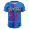 Custom Electric Blue Black-White 3D Revzzz Cut The Bullshit Authentic Baseball Jersey