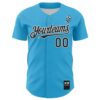 Custom Sky Blue Black-White 3D Revzzz Fat Boy Authentic Baseball Jersey