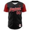 Custom Black Red-White 3D Revzzz Da Revzzz Authentic Baseball Jersey