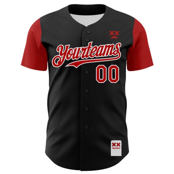 Custom Black Red-White 3D Revzzz Da Revzzz Authentic Baseball Jersey