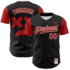 Custom Black Red-White 3D Revzzz Da Revzzz Authentic Baseball Jersey