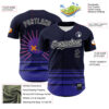 Custom Navy Black-White 3D Revzzz Little Spikey Authentic Baseball Jersey