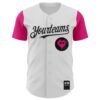 Custom White Black-Hot Pink 3D Revzzz Pixelated Love Authentic Baseball Jersey