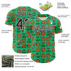 Custom Green Black-White 3D Emi Bee Butterfly Flower Authentic Baseball Jersey