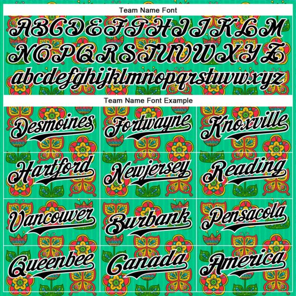 Custom Green Black-White 3D Emi Bee Butterfly Flower Authentic Baseball Jersey