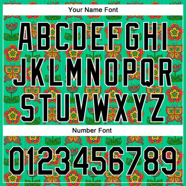 Custom Green Black-White 3D Emi Bee Butterfly Flower Authentic Baseball Jersey