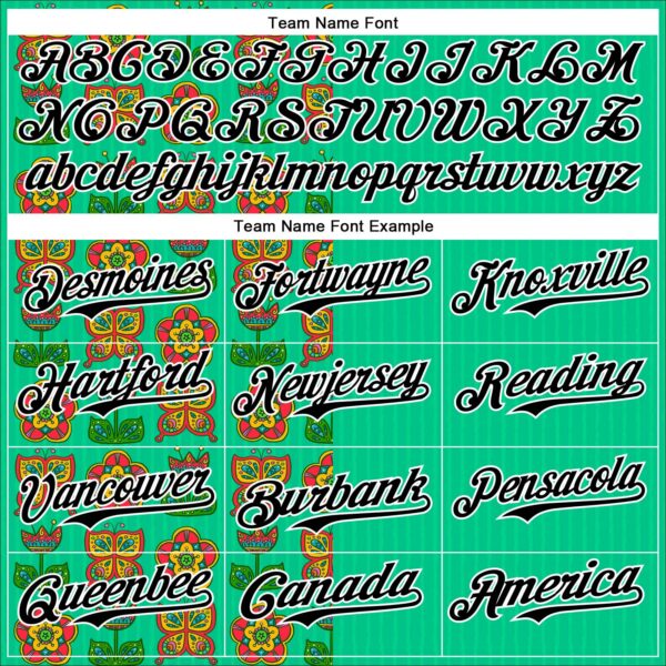 Custom Green Black-White 3D Emi Bee Butterfly Flower Authentic Baseball Jersey