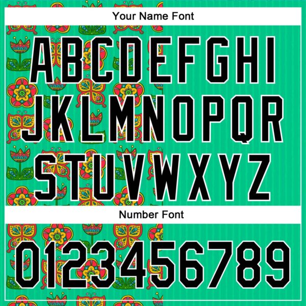 Custom Green Black-White 3D Emi Bee Butterfly Flower Authentic Baseball Jersey