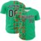 Custom Green Black-White 3D Emi Bee Butterfly Flower Authentic Baseball Jersey