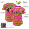 Custom Pink Black-White 3D Emi Bee Cheetahs Authentic Baseball Jersey